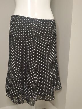 Express Black and White Polka Dot A-Line Skirt
